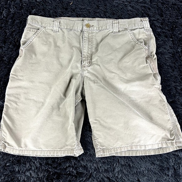 tan carhartt carpenter shorts no tag fit like size 38-40 - Picture 2 of 3